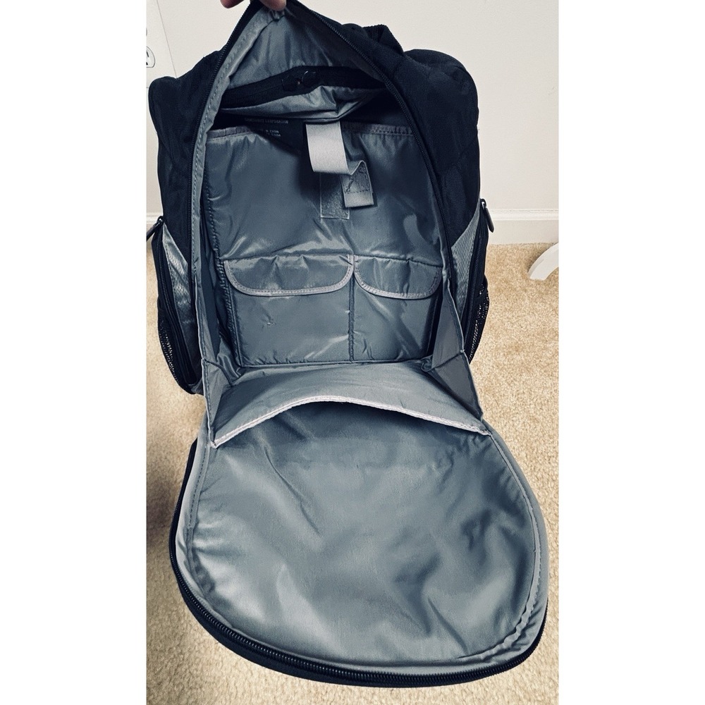Samsonite Black Gray 17" Sport Backpack 2 Strap Men's Nylon Bag - Picture 13 of 16